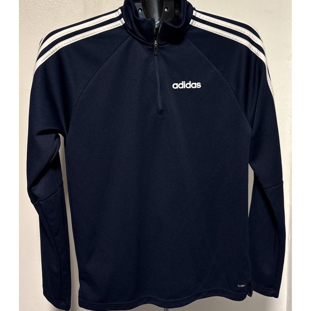 Adidas Size S Small  1/4 Zip Long Sleeve Navy Blue Shirt Golf / Sports